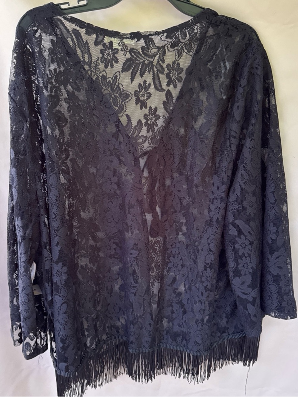 Indigo Rose Black Lace Fringe Jacket - Women’s Lightweight jacket - Picture 2 of 4